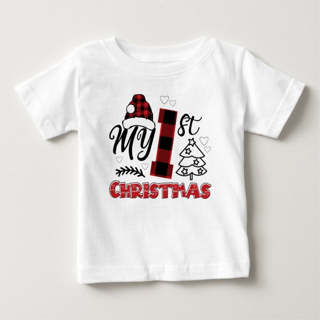 Camiseta De Bebé Mi primer bebé navideño primero navidad (Anverso)