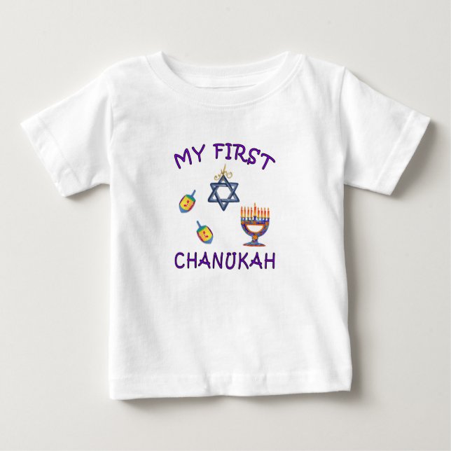 Camiseta De Bebé Mi primer Chanukah   (Anverso)