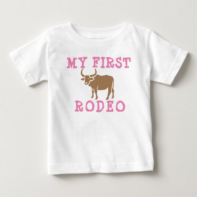 Camiseta De Bebé Mi primer Chica de cumpleaños de Rodeo Primer Cowb (Anverso)