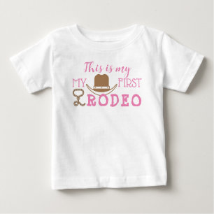Camiseta De Bebé Mi primer Chica de cumpleaños de Rodeo Primer Cowb