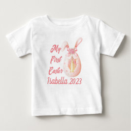 Camiseta De Bebé Mi primer Chica religioso de Pascua Jesús Bunny Eg