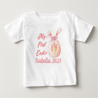 Camiseta De Bebé Mi primer Chica religioso de Pascua Jesús Bunny Eg