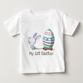 Camiseta De Bebé Mi primer conejo conejo de pascua saltando tranvía