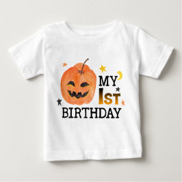 Camiseta De Bebé Mi primer cumpleaños calabaza Halloween otoño