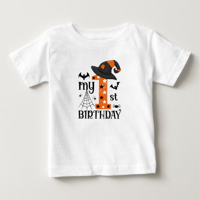 Camiseta De Bebé Mi primer cumpleaños de Halloween (Anverso)