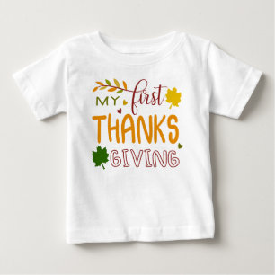 Camiseta de bebé Mi primer día de acción de gracia