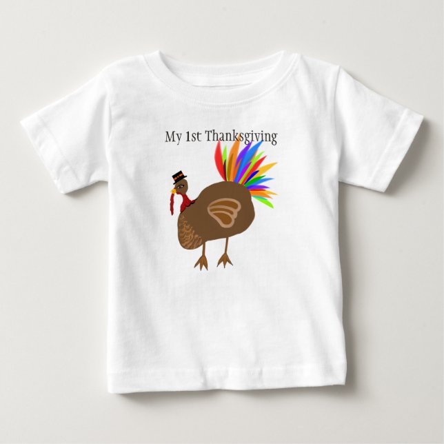 Camiseta De Bebé Mi primer Día de Acción de Gracias Turquía separa  (Anverso)
