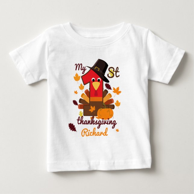 Camiseta De Bebé mi primer día de agradecimiento (Anverso)