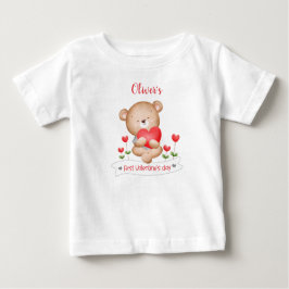 Camiseta De Bebé Mi primer El día de San Valentín Niño Personalizad