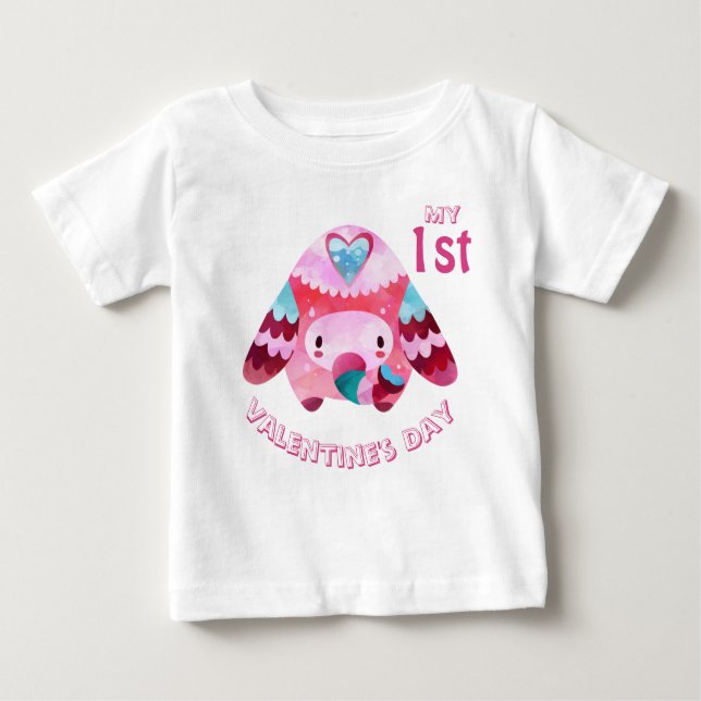Camiseta De Bebé Mi primer El día de San Valentín, un bebé elefante (Anverso)