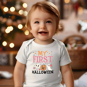 Camiseta De Bebé Mi primer Ghost Groovy de calabaza de Halloween