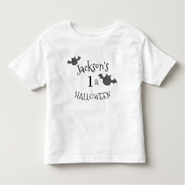 Camiseta De Bebé Mi primer Halloween blanco y negro personalizado