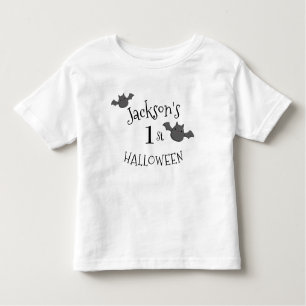 Camiseta De Bebé Mi primer Halloween blanco y negro personalizado