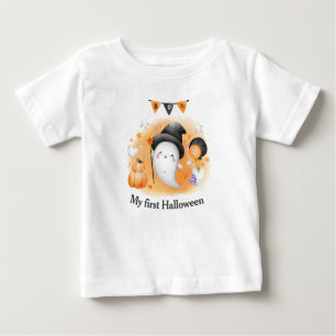 Camiseta De Bebé Mi primer Naranja de Halloween Boo Ghost baby T-Sh