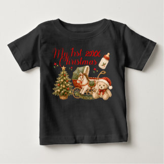 Camiseta De Bebé Mi Primer Navidad Divertida y Colorida Festiva