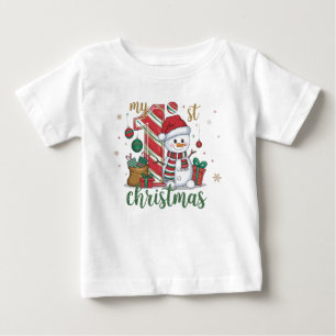 Camiseta De Bebé Mi Primer Navidad Lindo Muñeco de Nieve