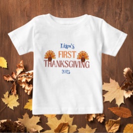 Camiseta De Bebé Mi primer nombre de Acción de Gracias blanco