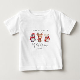 Camiseta De Bebé Mi primer nombre de Navidades de los animales de l