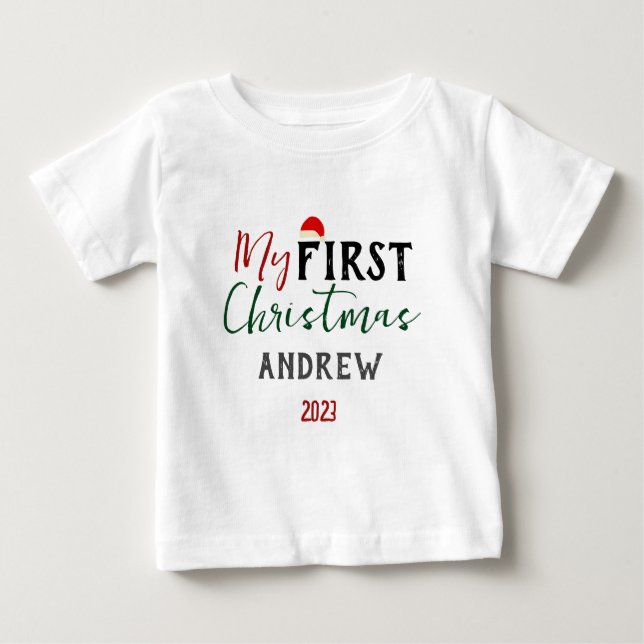 Camiseta De Bebé Mi primer nombre personalizado de foto de bebé de  (Anverso)