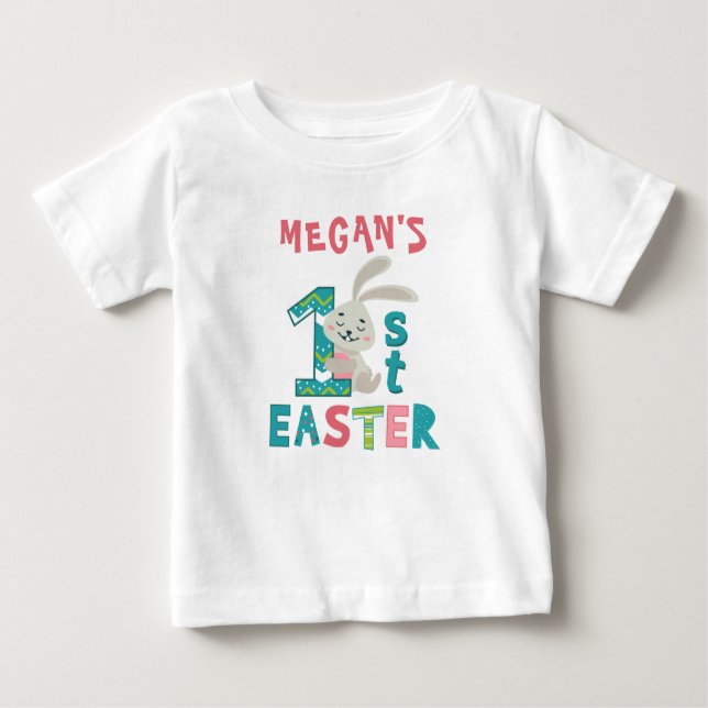 Camiseta De Bebé Mi primer nombre personalizado de Pascua (Anverso)
