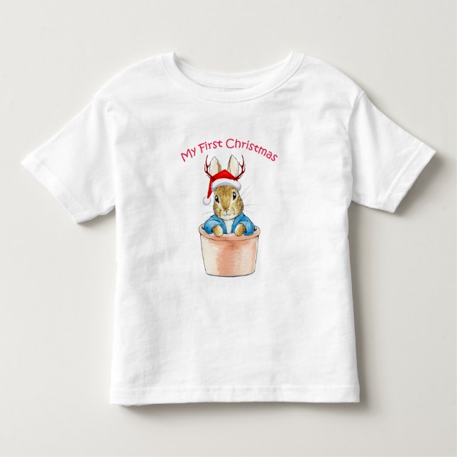 Camiseta De Bebé Mi primer Peter de Navidad sentado en una olla (Anverso)