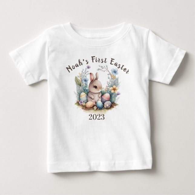 Camiseta De Bebé Mi primer regalo de conejito de Pascua personal ra (Anverso)