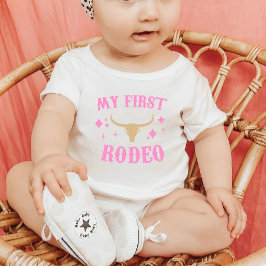 Camiseta De Bebé Mi primer rodeo de la niña occidental de vaca, pri