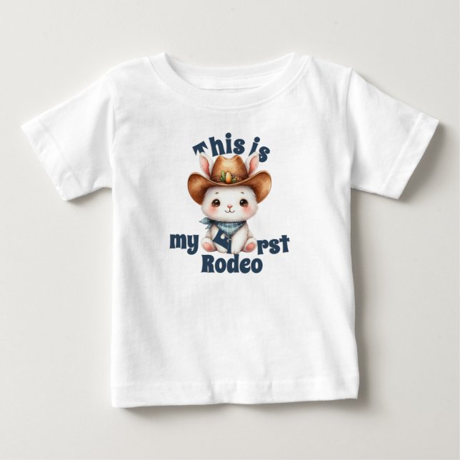 Camiseta De Bebé Mi primer rodeo Feliz cumpleaños vaquero (Anverso)