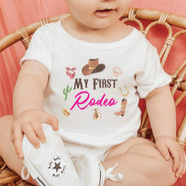 Camiseta De Bebé Mi Primer Rodeo Occidental Vaquero Cumpleaños 1