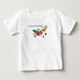Camiseta De Bebé mi primer santa y trineo de navidad