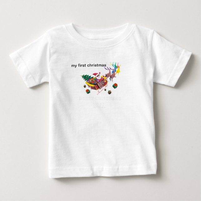 Camiseta De Bebé mi primer santa y trineo de navidad (Anverso)