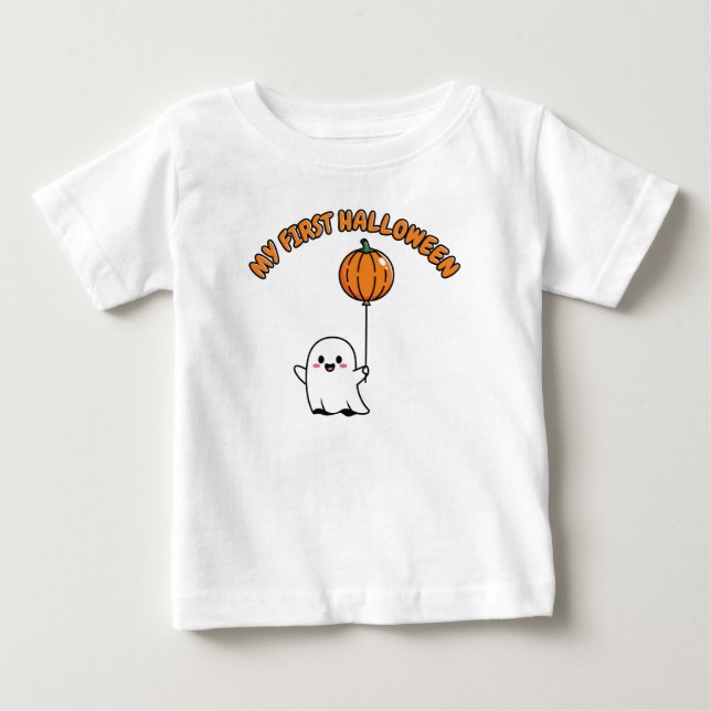 Camiseta De Bebé Mi primer traje de bebé de Halloween - Fantasma li (Anverso)