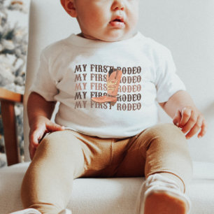 Camiseta De Bebé Mi Primer Vaquero Botín de Rodeo Cumpleaños 1 Prim