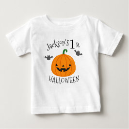 Camiseta De Bebé Mi primera calabaza de Halloween personalizada