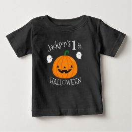 Camiseta De Bebé Mi primera calabaza fantasma personalizada en Hall