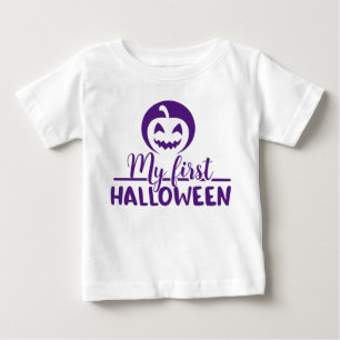 Camiseta De Bebé Mi primera calabaza morada aterradora de Halloween