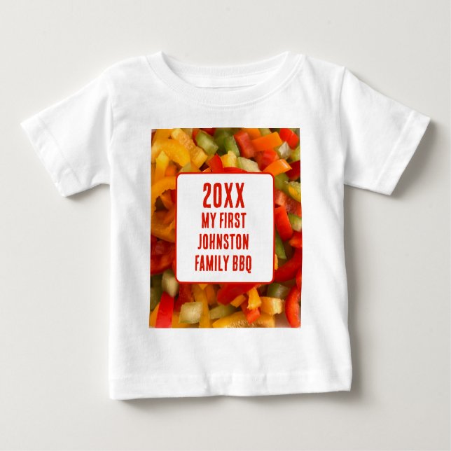 Camiseta De Bebé Mi primera familia Reunión Veraniega de alimentos  (Anverso)