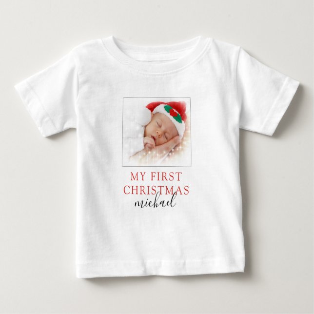 Camiseta De Bebé Mi primera foto de Navidad (Anverso)