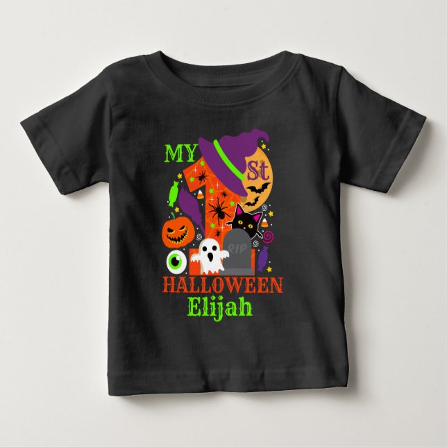 Camiseta De Bebé mi primera Halloween | feliz halloween | (Anverso)