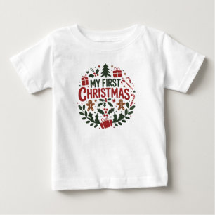 Camiseta De Bebé Mi primera Navidad 1ª Navidad Familiar Bebé Combin