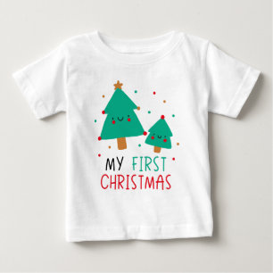 Camiseta De Bebé Mi primera Navidad - Árboles de Navidad curados