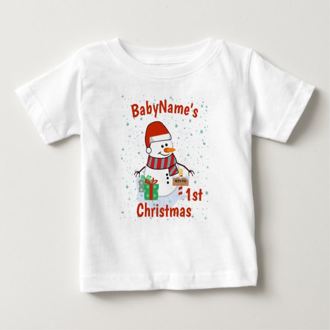 Camiseta De Bebé Mi Primera Navidad con nombres adorables hombres d (Anverso)