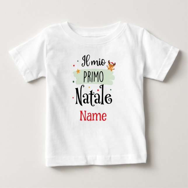 Camiseta De Bebé Mi primera Navidad - Il Mio Primo Natale (Anverso)