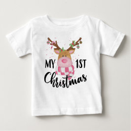 Camiseta De Bebé Mi primera niña de renos de Navidad