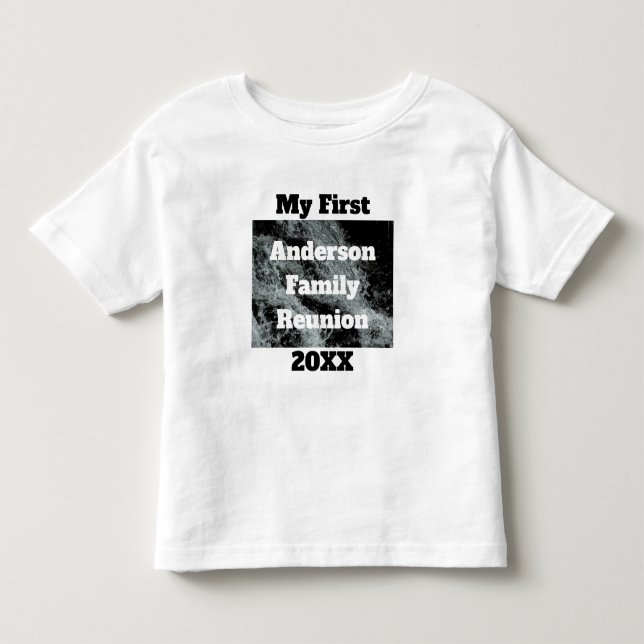 Camiseta De Bebé Mi primera reunión familiar: El blanco negro se hu (Anverso)