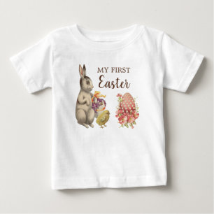 Camiseta De Bebé Mi primera ropa de bebé para Pascua conejo vintage