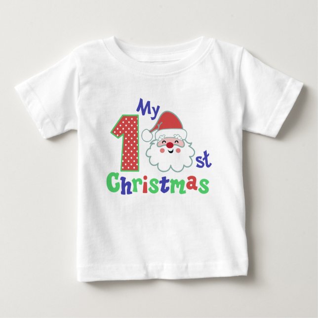 Camiseta De Bebé Mi primera tipografía navideña, Santa (Anverso)