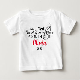 Camiseta De Bebé Mi primera víspera de Año Nuevo me pasó el nombre 