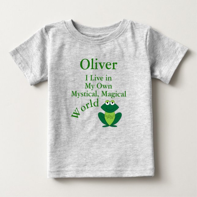 Camiseta De Bebé Mi Propio Mundo Mágico y Místico Rana Divertida (Anverso)