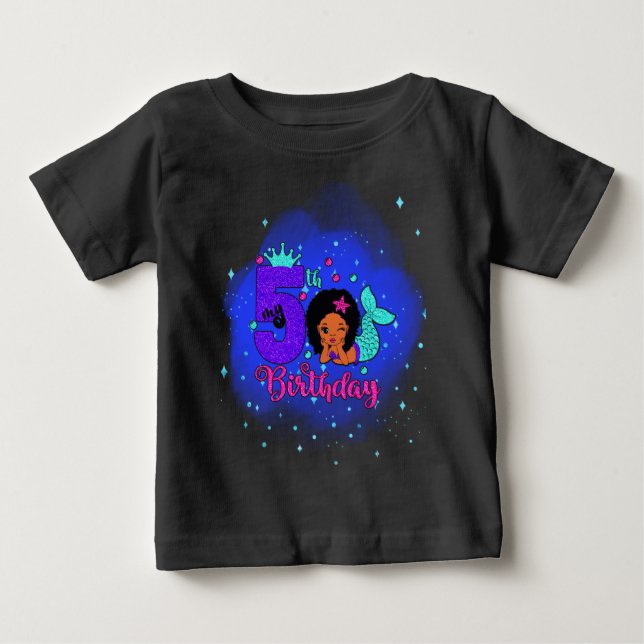 Camiseta De Bebé Mi Sirena de Cumpleaños 5 (Anverso)